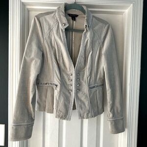 White House Black Market / Women’s Silver Velour Blazer